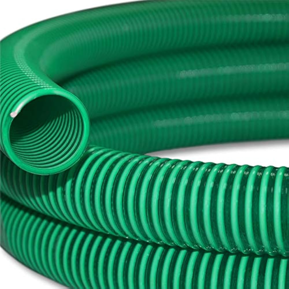 Green corrugated PVC suction hose