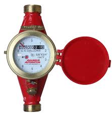 Red brass water flow meter with totaliser