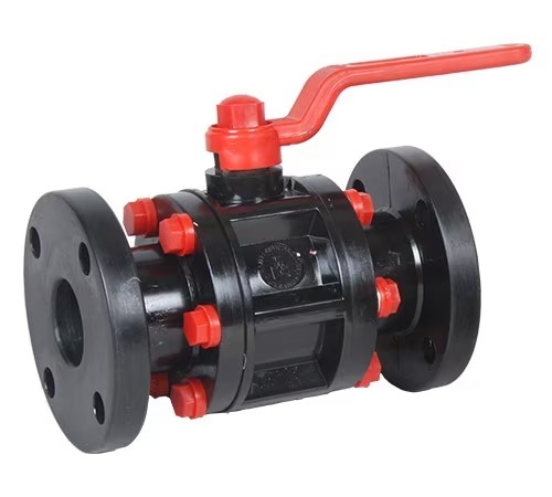 Flanged ball valve, three-piece