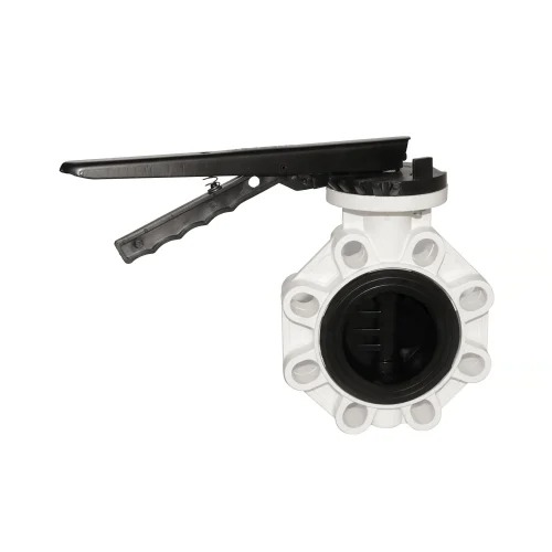 White plastic butterfly valve